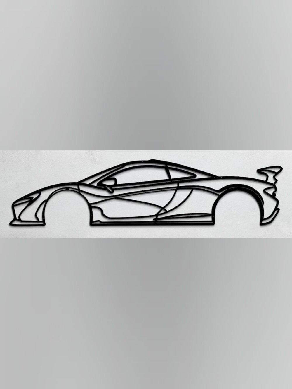 Sport Car Metal Wall Art -Handmade Modern Supercar Silhouette.